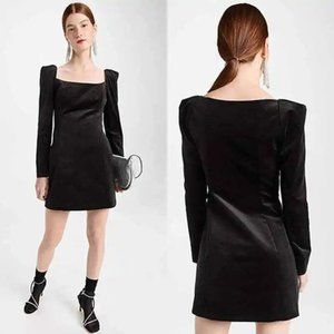 A.L.C. Carolyn Long Puffed Shoulder Mini Dress Women's Black Size: 2 NWT